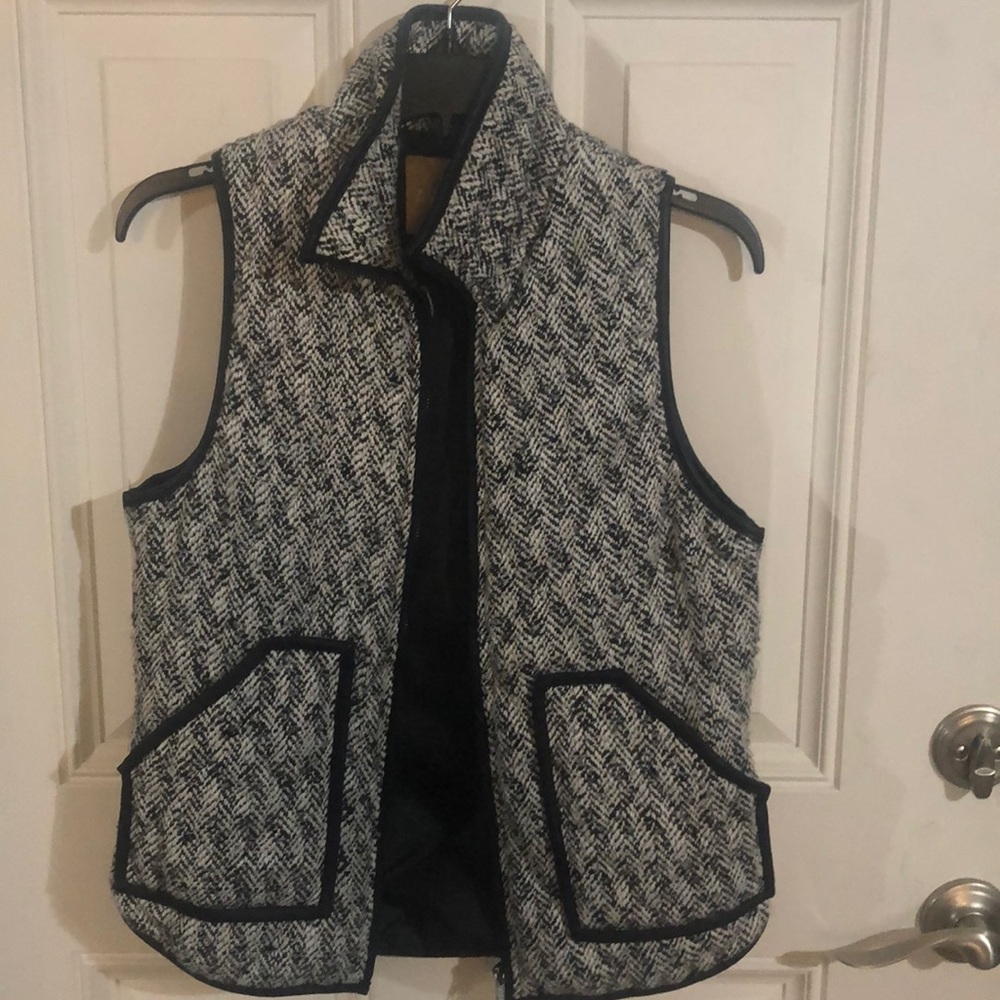 Black and white vest